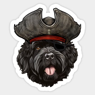 Funny Pirate Bouvier des Flandres Dog Sticker